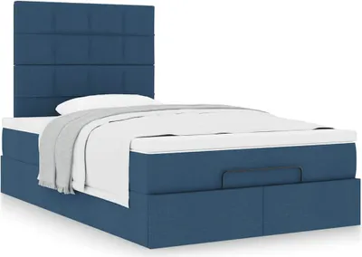 Produktbild von Hochwertig Ottoman-Bett mit Matratze Blau 120x190 cm Stoff 3313146