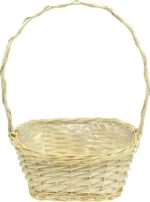 Produktbild von Präsentkorb Weide 30x23cm Hell mit Kunststofffolie ideal für Geschenke und Pflanzen