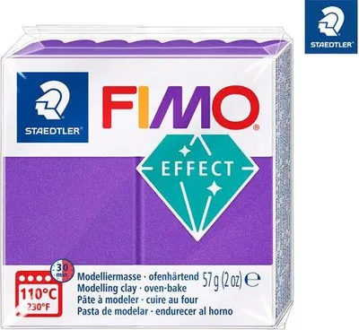 Zdjęcie produktu dla Staedtler FIMO 8010, Glinka do modelowania, Metaliczny, Fioletowy, Dorosły, 1 szt., 1 kol., 110 °C