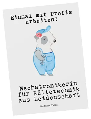 Produktbild von Mr. & Mrs. Panda Postkarte Mechatronikerin für Kältetechnik Leidenschaft - Weiß - Geschenk, Ansichtskarten, Postkarten, Lustig, Witzig, Gesellenprüfung, Ansichtskarte
