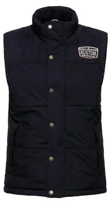 Produktbild von King Kerosin Kustom Weste Größe M, warm gefüttert, mit Cord-Einsatz im Vintage-Stil