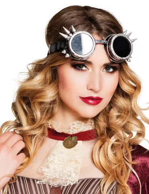 Produktbild von Steampunk-Fliegerbrille für Erwachsene - silberfarben