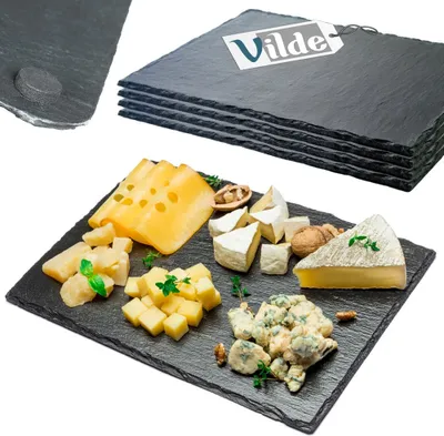 Obrázek produktu pro Vilde servírovací tác Servírovací tác Břidlicový tác Tác z přírodního kamene obdélníkový 30x20 cm 4 ks.