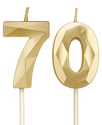 Produktbild von Goldene Jubiläumszahlen: 70 Kerzen zur Dekoration von Kuchen