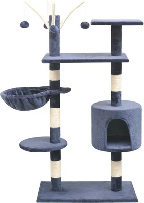 Obrázok produktu pre Škrabadlo pre mačky so sisalovými stĺpikmi, 125 cm, tmavomodré