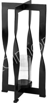 Image de Lanterne en aluminium avec verre, couleur anthracite, dimensions 37x37x74