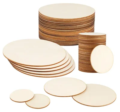 55 runde Holzscheiben 5/10/15 cm für DIY-Basteln
