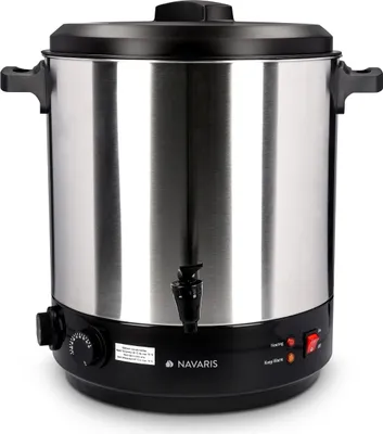 Produktbild von Navaris Glühweinkocher Einkochautomat - 27L Einkochtopf zum Einkochen - Glühweintopf Punschkocher mit Timer - Einmachtopf Einkocher Einweckautomat -