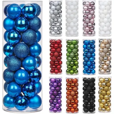Productafbeelding van Briful, 40 stuks, kerstornamenten, 4 cm, kerstballen, onbreekbare kerstballen, decoraties voor de kerstboom, blauw