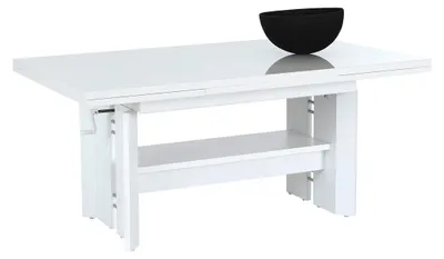 Couchtisch Dario, ausziehbar, höhenverstellbar, weiß, 110x68x50-60 cm