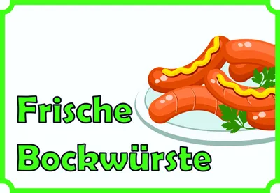 Produktbild von Frische Bockwürste Verkaufsschild Schild A1 Rückseite selbstklebend