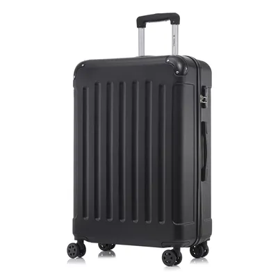 Produktbild von Koffer Trolley Reisekoffer Suitcase, Rollkoffer Handgepäck ,mit 4 Rollen360°, Hartschalenreisekoffer, Zahlenschloss, Weicher Gummigriff(M,Schwarz)