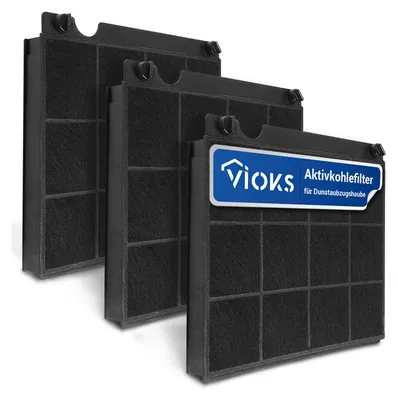Produktbild von Aktivkohlefilter Set 3 x Alternativ Whirlpool 484000008575 für Model15 Dunstabzugshaube