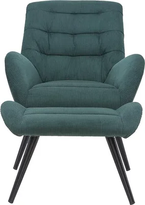 Produktbild von Miliboo - Design-Sessel und Fußstütze aus grünem Stoff ZOE