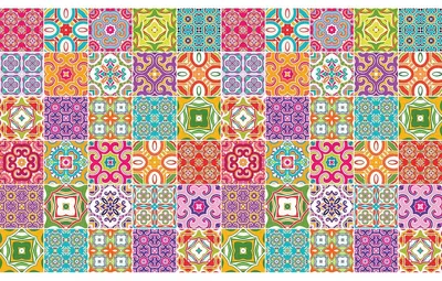 Produktbild von Selbstklebende Fliesenaufkleber für Küche und Bad – 60 Fliesenaufkleber im Azulejos Thifania-Stil – 15 x 15 cm