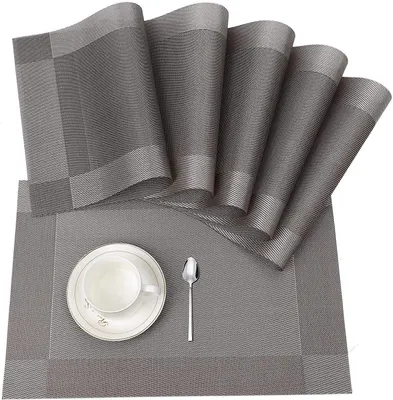 Produktbild von Platzsets 6er Set, Rutschfest, Abwaschbar, PVC, Für Esstisch Zuhause Und Restaurant