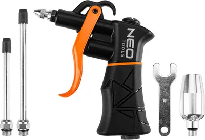 Zdjęcie produktu dla Pistolet do przedmuchiwania NEO TOOLS Classic z dyszą Venturiego - Pistolet na sprężone powietrze do szybkiego suszenia i przedmuchiwania - Maksymalne ciśnienie: 6,2 bara