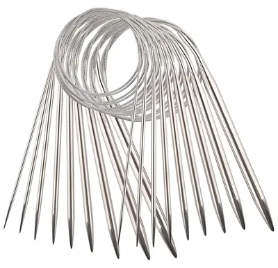 Produktbild von 9-teiliges Set aus Edelstahl-Rundstricknadeln, 80 cm Stricknadeln, professionelle Metallgarnnadeln für Strickprojekte (2,5 mm/3,5 mm/4,5 mm/5,5 mm/6 mm/7 mm/8 mm/9 mm/10 mm)