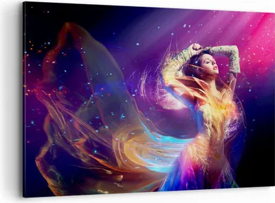 Produktbild von Bild auf Leinwand - Leinwandbild - Schönheit Disco Mode Make-up - 120x80cm - Wand Bild - Wanddeko - Leinwanddruck - Bilder - Kunstdruck - Wanddekoration - Leinwand bilder - Wandkunst - AA120x80-2143