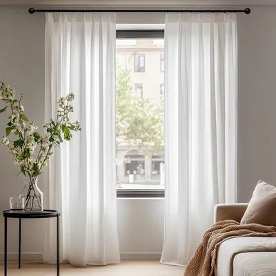 Produktbild von Elegante Leinenvorhänge lichtdurchlässig 1 Stück