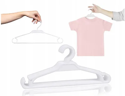 Produktbild von MONTIP Kinderkleiderbügel weiß Kunststoff 50 Stück