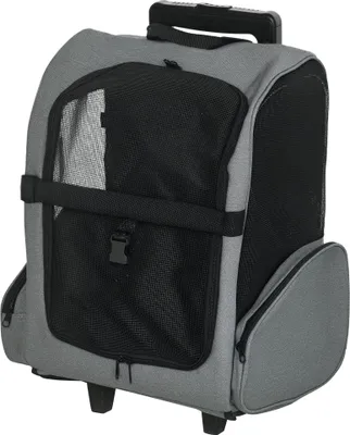 Produktbild von PawHut Hundetrolley Transporttasche Tragetasche 2-in-1 Haustierrucksack Grau