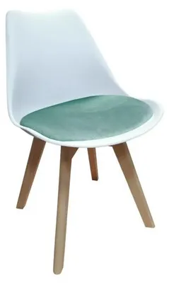 Produktbild von Stuhl Atlanta Weiß, Velvet Türkis