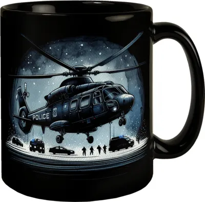 Produktbild von Polizeihubschrauber Tasse in Schwarz