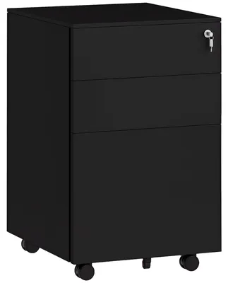 Produktbild von Vinsetto Rollcontainer Aktenschrank mit 3 Schubladen, Büroschrank mit Schloss