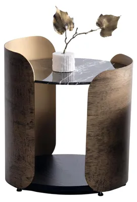Immagine prodotto di Tavolino di design in legno con piano in marmo moderno per soggiorno