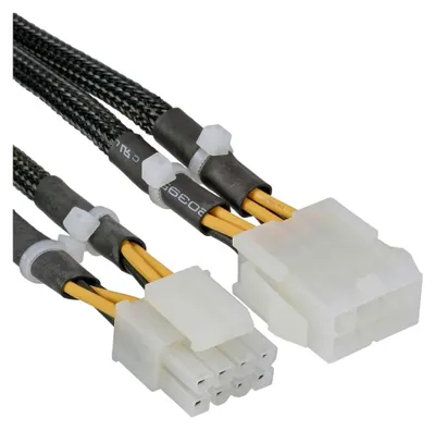 Produktbild von InLine® 26630A Strom Verlängerung intern, 2x4pol Stecker zu 8pol Buchse, Mainboard, 0,3m