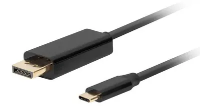 Produktbild von LANBERG Kabel USB-C(M)->DISPLAYPORT(M) 1,8m 4K 60Hz schwarz