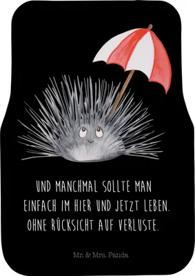 Produktbild von Mr. & Mrs. Panda Auto Teppich Seeigel - Schwarz - Geschenk, Meer, Leben, Fußmatte Fürs, Automatte, Lebe, Autoteppich, Selbstliebe, Achtsamkeit, Selbstakzeptanz