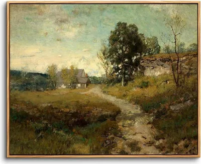 Produktbild von Leinwand Bilder Vintage Natur Landschaft Holzrahmen 30x40cm