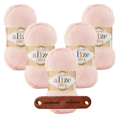 Produktbild von ALIZE Diva Garn 5x 100g (350m/100g) 100% Microfaser Polyacryl Farbe 161