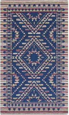 Obrázok produktu pre Velúrový protišmykový koberec KENYA 115X175 cm MODRÝ | GalleriaFarah1970
