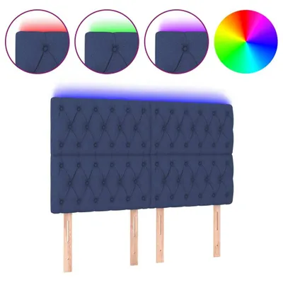 Immagine prodotto di Testiera a LED Blu 160x7x118/128 cm in Tessuto