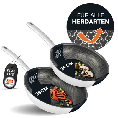 Produktbild von Moritz & Moritz Pfannenset ohne Deckel 24cm + 28cm runder Rand