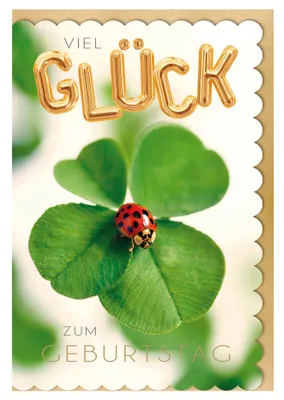 Produktbild von SUSY CARD Geburtstagskarte "großes Kleeblatt"