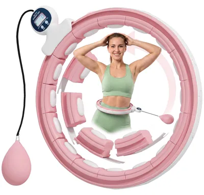 Produktbild von Smart Hula Hoop Reifen Erwachsene mit Gewicht Kugel Zähler 16 Knoten (76-113cm) Rosa