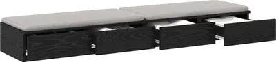 Immagine prodotto di vidaXL Cassettiere da letto Nero effetto rovere 140 x 36,5 x 16,5 cm