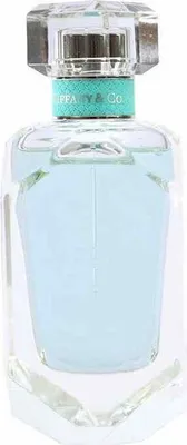 A clear, professional studio shot of a Tiffany & Co. perfume bottle.