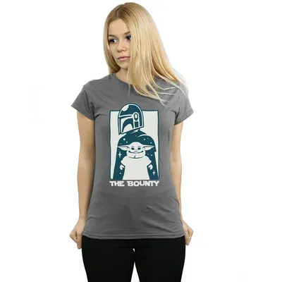 Image de Star Wars - "The Mandalorian The Bounty" T-shirt pour femme BI43045 (M) (Charbon de bois)