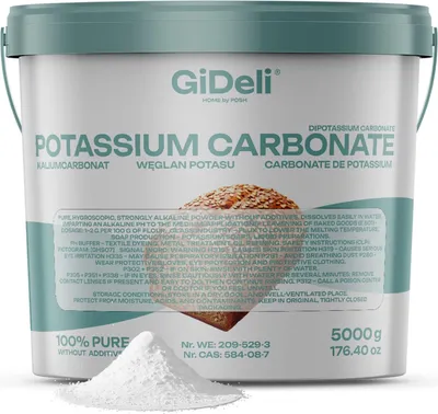 Image de Carbonate de potassium 5kg potasse K2CO3 E501 pour la cuisson, le nettoyage & le tamponnage du pH
