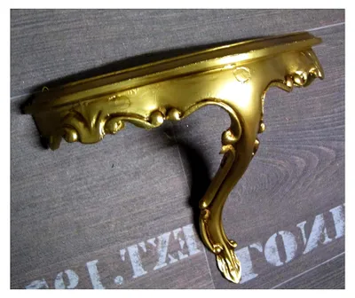 Produktbild von Mini Wandkonsole Wandregal Hängekonsole Ablage Regal mit Ornamenten 23,5x10x18cm Antik Barock Repro Rokoko Vintage Shabby in Gold