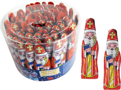 Produktbild von Storz 80er SET Relief-Nikolaus, C&C Dose 1000 g (80 Stk. à je 12,5 g) / Nikoläuse / Schokolade / Weihnachten
