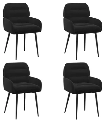 Produktbild von vidaXL Esszimmerstühle 4 stk. Samt Schwarz 59 x 59,5 x 90 cm