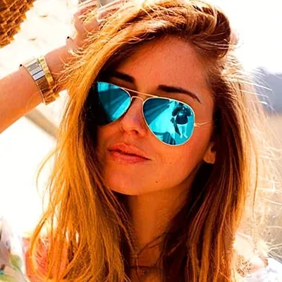 Produktbild von GKA Retro Gold Metall Rahmen Pilotenbrille Sonnenbrille blaue Gläser Brille UV400 für Damen und Herren