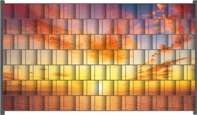 Produktbild von Wallario Zaunsichtschutz mit Motiv Sonnenuntergang über dem Meer - rote Wolken und blauer Himmel für Ein- und Doppelstabmatten Zäune in der Größe 250 x 140 cm