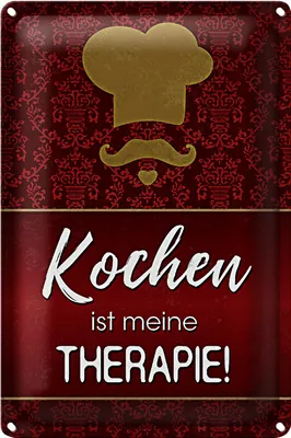 Produktbild von Blechschild Spruch 20x30cm Kochen ist meine Therapie
